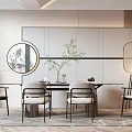 Modern Dining Table and Chair Combination Home 3d model