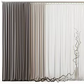 Layered Gradient Color Curtains With Elegant Drapery And Decorative Branch In Modern Room