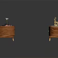 Contemporary Curved Wooden TV Stand With Gold Legs Storage Shelves Drawer And Decorative Items