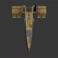 Futuristic Paper Model Spaceship With Streamlined Design Red Brown Color And Detailed Wings