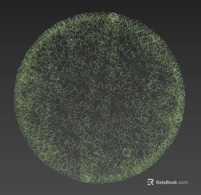 Green Decorative Household Sphere Crafted from Thin Lines on Dark Background 3d model