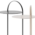 Modern Side Tables With Metal Frame Round Top And Different Colors 3d model