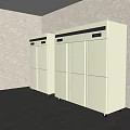Stainless Steel Commercial Refrigerators Freezers in Clean Bright Modern Kitchen Space