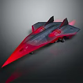 Red Sleek Advanced Fighter Jet Concept Design With Gray Background And Reflection 3d model