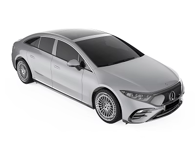 Modern Silver Mercedes Sedan With Sleek Body Design And Alloy Wheels Front Grille 3d model