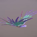 Colorful Mythical Bird With Vibrant Iridescent Feathers Long Wings And Artistic Design
