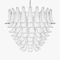 Elegant Transparent Crystal Chandelier With Layered Glass Petals And Warm Lighting