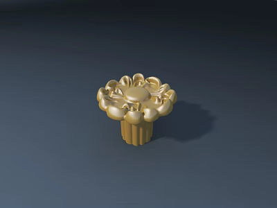 Elegant Golden Floral Carved Decorative Ornament With Intricate Petal Details 3d model