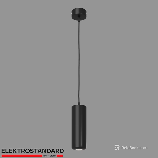 Modern Black Cylindrical Pendant Light With Minimalist Hanging Design For Home Decor 3d model 