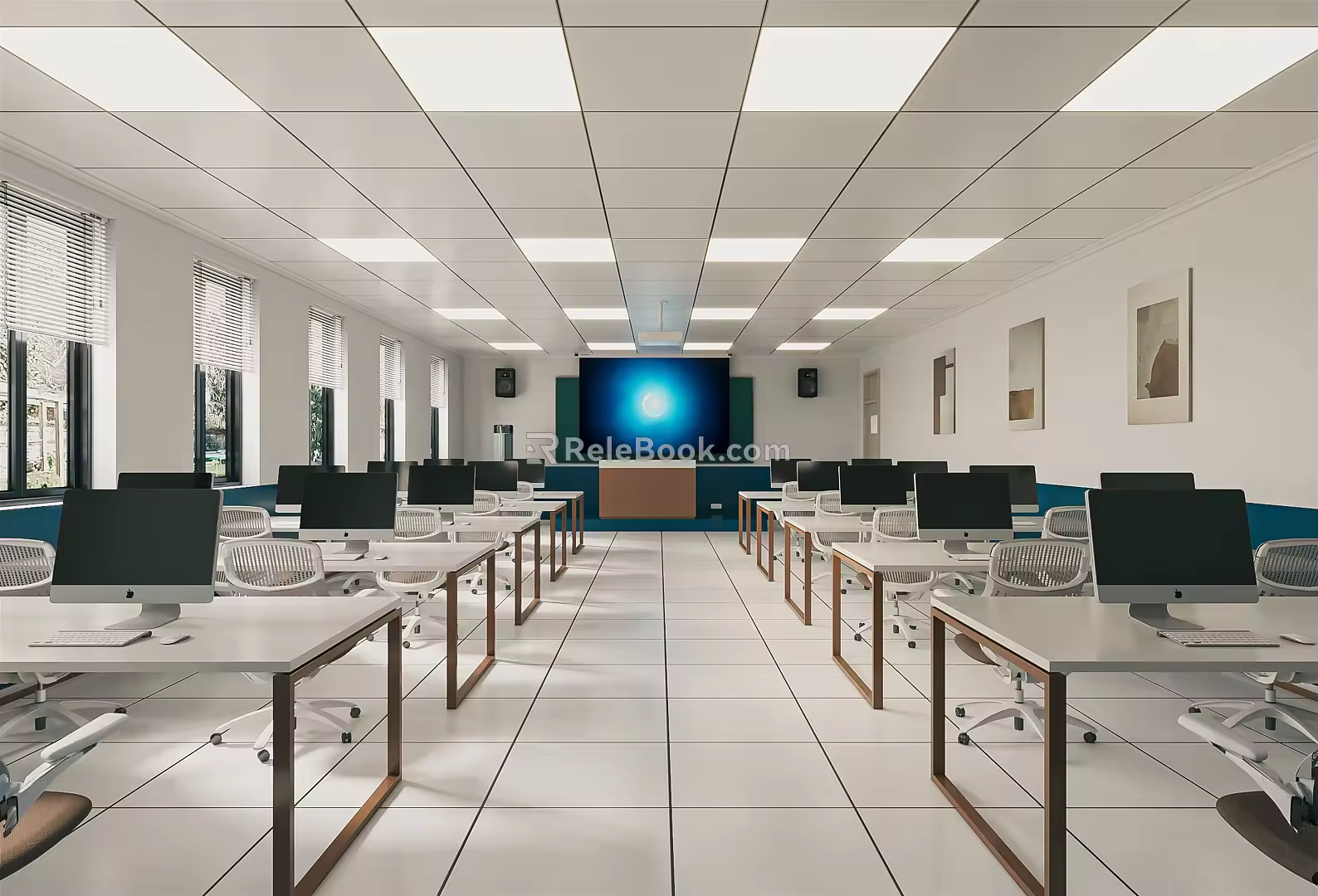 modern classroom 3d model