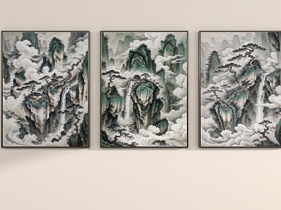 Hanging painting, decorative painting, Chinese style meticulous painting model