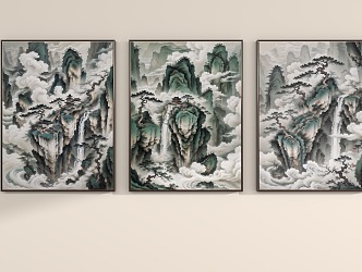 Hanging painting, decorative painting, Chinese style meticulous painting 3d model