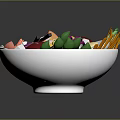 Fresh Colorful Food Bowl With Assorted Vegetables Shrimp Onions And Chopsticks