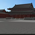 Traditional Chinese Ancient Architecture Birds Eye View Symmetrical Layout Courtyards And Pagoda