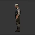 Modern game character worker European worker mechanic builder 3d model