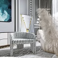Elegant Living Room Interior With Crystal Chandelier White Sofa And Abstract Wall Painting
