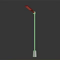 Modern Outdoor Street Light With White Pole And Black LED Head