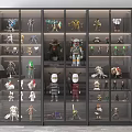 Modern Display Cabinet With Glass Doors And Multiple Shelves For Collectible Models