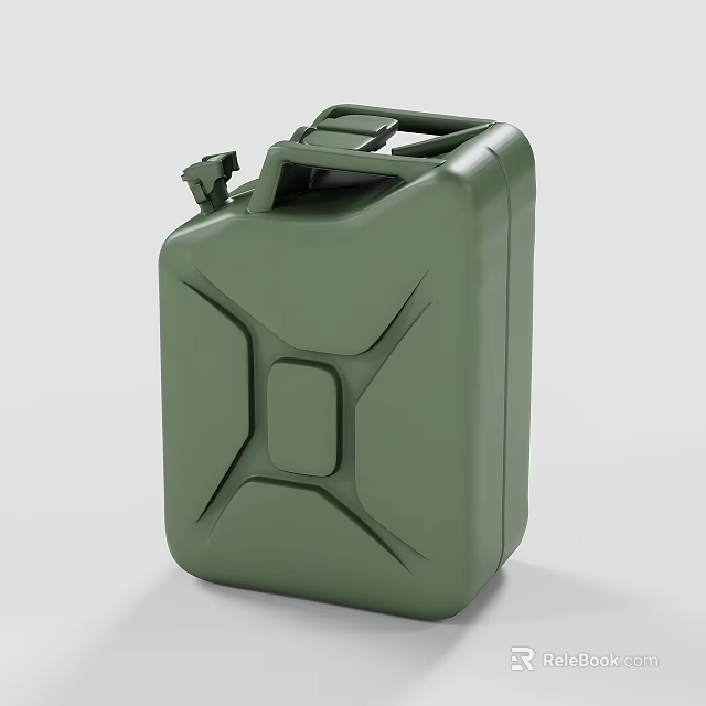 Green Jerry Can Daily Life Supplies With Portable Handle Sturdy Design And Liquid Storage 3d model 