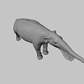 Realistic Gray Elephant 3D Model With Long Trunk Tusks And Detailed Skin Texture