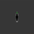 Futuristic Sci Fi Weapon 3D Model With Gray Metallic Finish And Green Accent Details