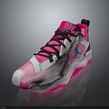 Pink And White Sporty Sneakers With Black Laces Blue Logo And Mesh Design