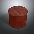 Red Cylindrical Storage Stool With Woven Texture Lid For Home Furniture