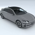 Gray Modern Sedan with Black Roof Sleek Exterior Multi Spoke Wheels and LED Headlights