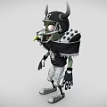 Game Movie Character Green Zombie With Horned Helmet And Skull Emblem Sports Uniform