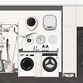 Bathroom Cabinet Rack With Storage Space For Laundry Appliances And Cleaning Tools