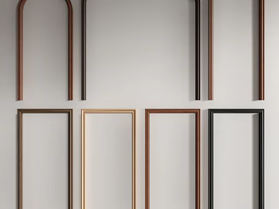 Various Decorative Frames In Wooden Metal Materials With Arched Rectangular Shapes For Wall Decoration 3d model
