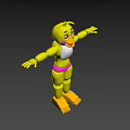 Colorful 3D Cartoon Character With Green Eyes Pink Outfit And Outstretched Arms