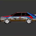 Rally Race Car With Marlboro Logo Number 76 Red White Blue Livery