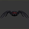 Black Spider With Red Eyes Featuring Detailed Realistic Design on Dark Background