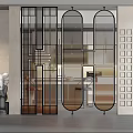 Modern partition glass screen partition 3d model