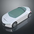 White Convertible Car With Green Roof Sleek Modern Design And Silver Wheels