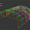 Steel Structure Building Frame With Arched Roof And Support Beams Design