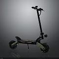 Black Electric Scooter With Green Wheels Modern Design And Sturdy Handlebar