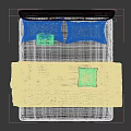 Double Bed with Beige Headboard Soft Pillows Cozy Throw Blanket Black Legs Modern Bedroom