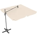 Playground Equipment Outdoor Sunshade Umbrella with Beige Canopy Black Adjustable Frame for Kids Play Areas