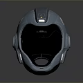 Futuristic Blue Sci Fi Weapon Helmet Featuring Emblem And Tactical Design Details