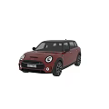 Red Mini Clubman Car Front And Rear View With Black Roof And Alloy Wheels Design