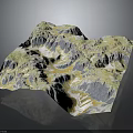 3D Rendered Mountainous Terrain Model With Colorful Topographic Features Valleys And Snowy Peaks