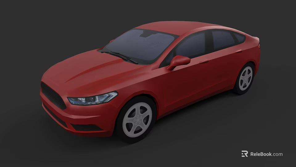 Red Sedan Car With Sleek Exterior Design And Stylish Body Features 3d model 