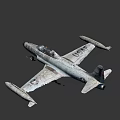 Vintage U.S. Air Force Gray Fighter Jet With American Flag Tail Design