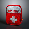 Red First Aid Bag With White Cross Design Portable Fabric Emergency Medical Pouch