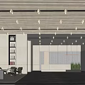 Modern Hall Company Lobby Reception Front Hall 3d model