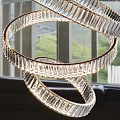 Elegant Modern Transparent Crystal Chandeliers With Circular Ring Design Hanging Decorative Lighting 3d model