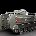 Military Armored Tank With Long Cannon Tracked Chassis And Detailed Exterior