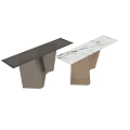 Sleek Modern Console Table With Curved Metal Base And Smooth Marble Top For Interior Design